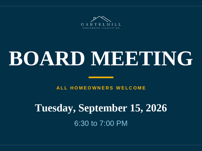 Join Us Tomorrow Night for the Q3 Board&nbsp;Meeting